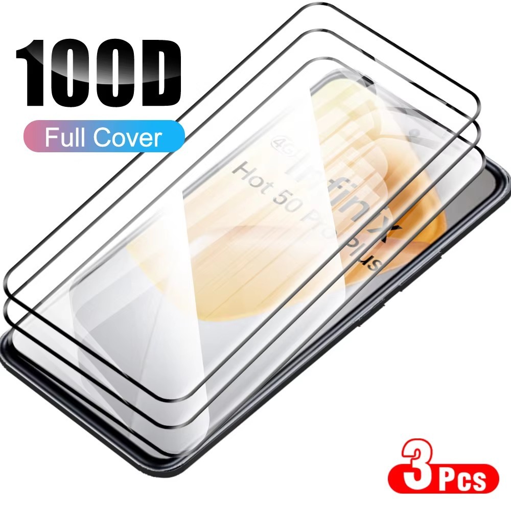 For Infinix Hot 50 Pro Plus 4G 3PCS Hot Bend Full Screen Tempered Film for 6.78 inches infinix hot 50 pro+ 4G Curved Tempered Glass Screen Protector Drop Proof