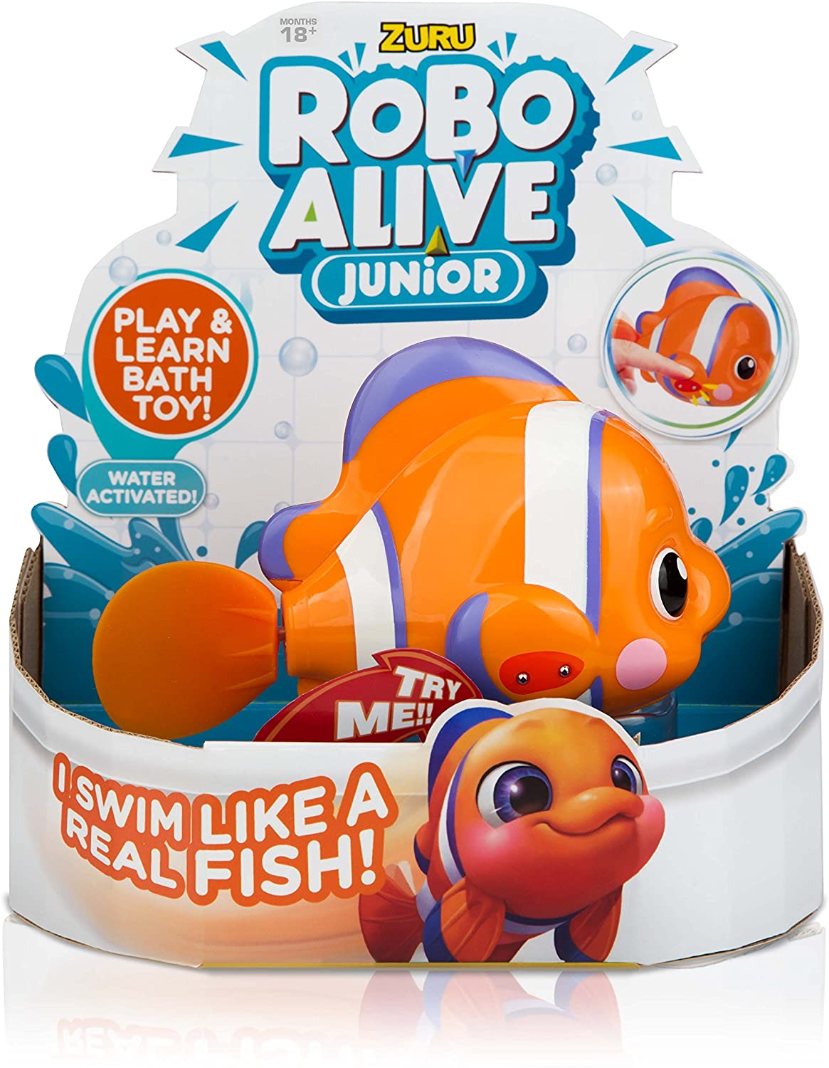 Cá đồ chơi Robot Baby Shark thông Minh tự bơi và phát nhạc siêu bền của hãng Zuru (màu vàng)