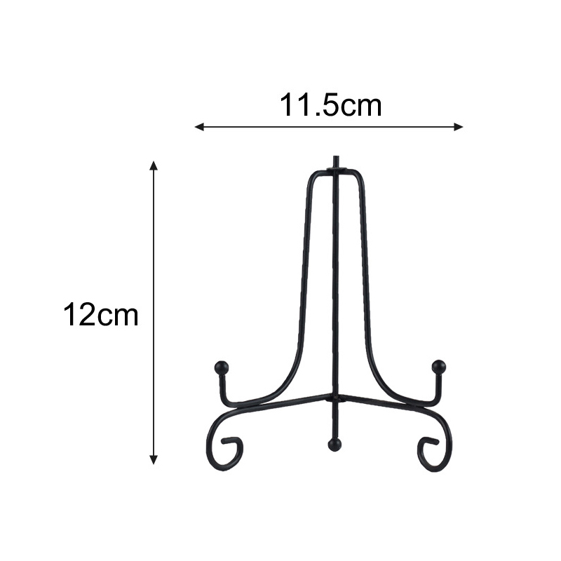 Iron Display Stand Black Iron Easel Plate Display Photo Holder Stand, Displays Picture Frames, Cookbooks, Decorative Plates. 