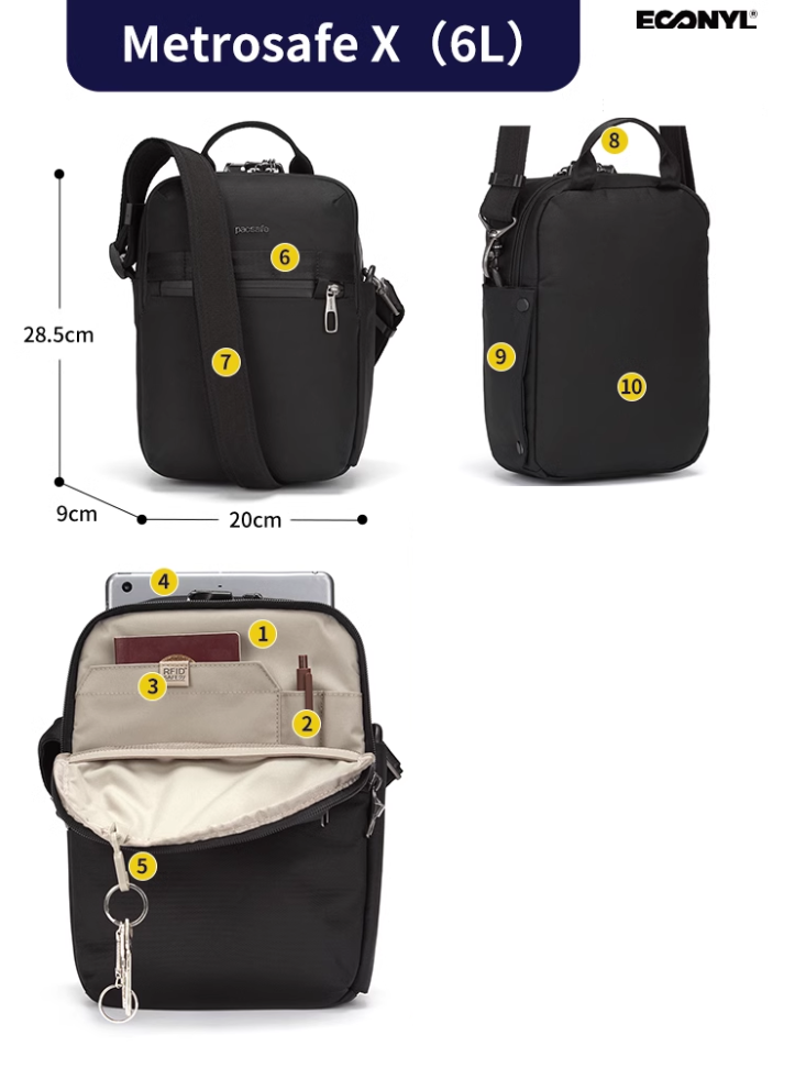 Pacsafe Metrosafe X Anti-Theft Vertical Crossbody | ANWB
