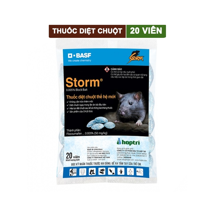 THUỐC DIỆT CHUỘT SINH HỌC STORM, gói 20 viên