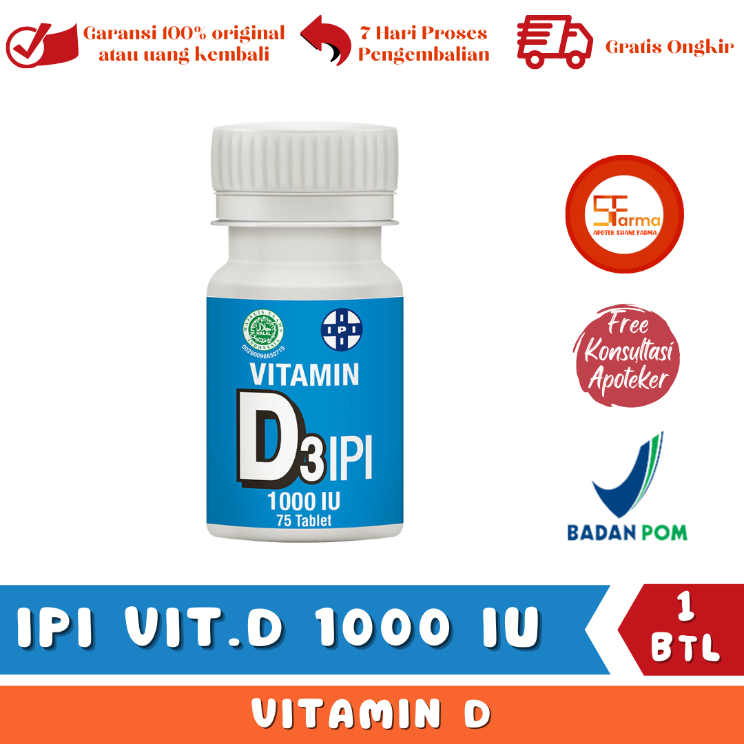 VITAMIN D3 IPI 1000 IU 75 TABLET Lazada Indonesia