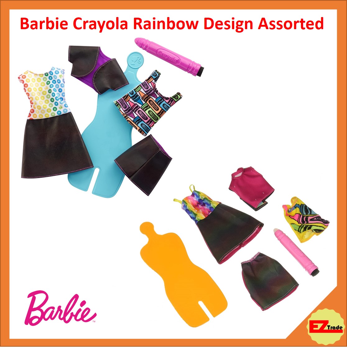 barbie crayola rainbow design
