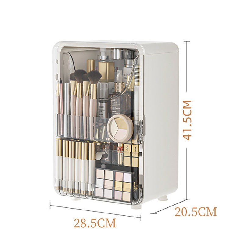 shelf Desktop transparent dustproof storage cabinet Large capacity storage cabinet Storage box, multipurpose cosmetic storage box, cosmetic box shelf and drawer desk storage box Cosmetic storage cabinet Desktop dustproof storage box Skin care product stor