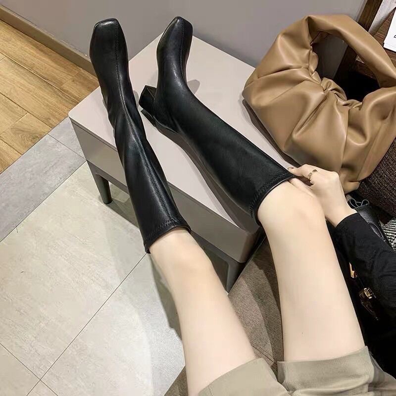 [Freeship]Boot nữ cổ cao đen