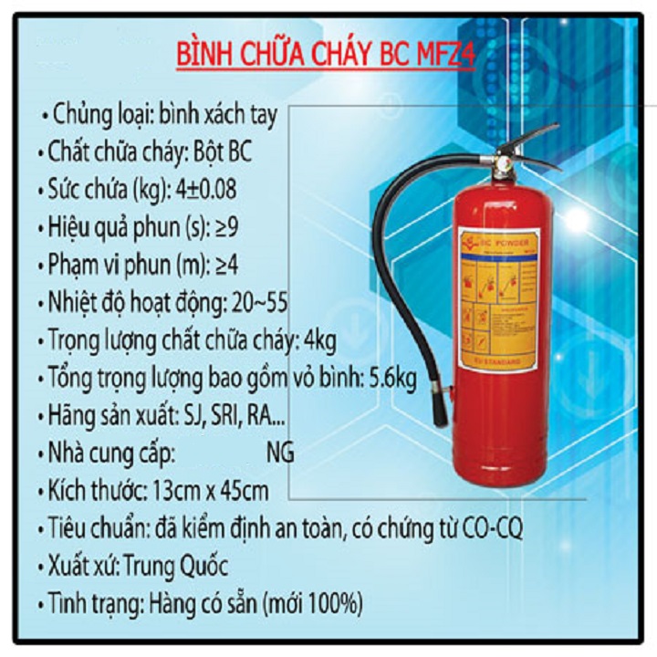 BÌNH CHỮA CHÁY MFZL4  ABC 4KG