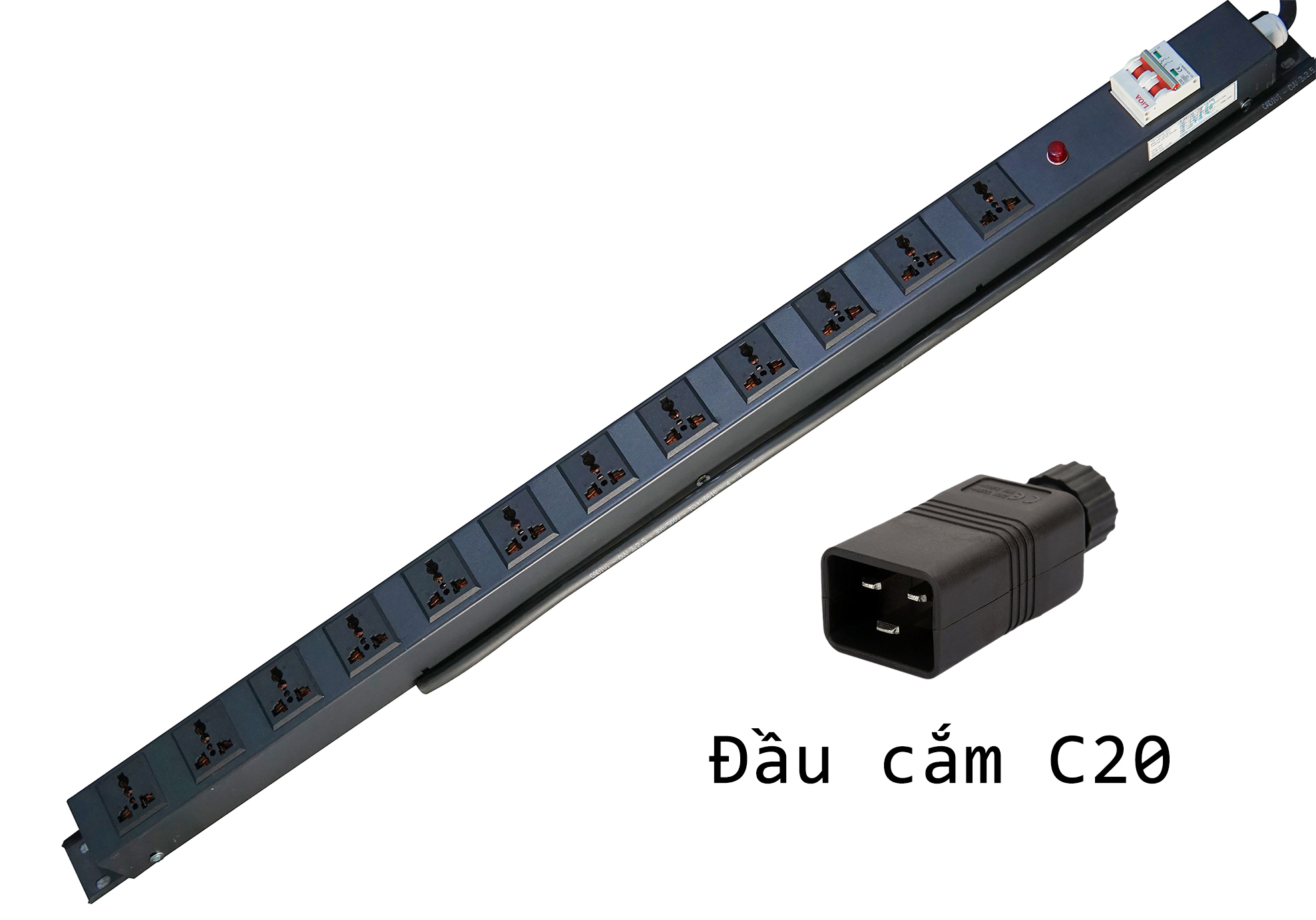 [HCM]Ổ Cắm Điện Đa Năng 12 cổng có CB 32A Cho Tủ Rack