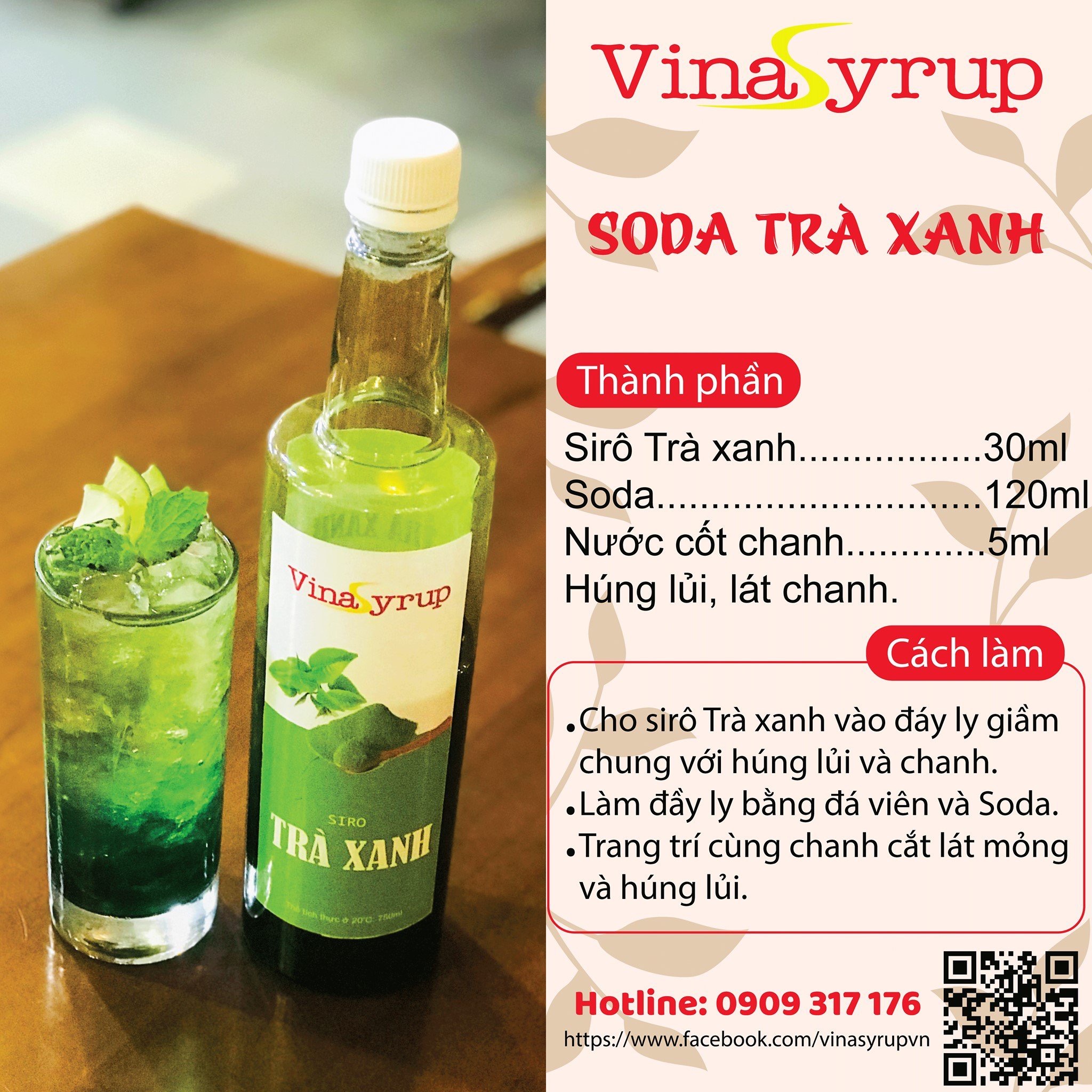 Siro Trà Xanh Vinasyrup 750ml - Matcha Siêu ngon
