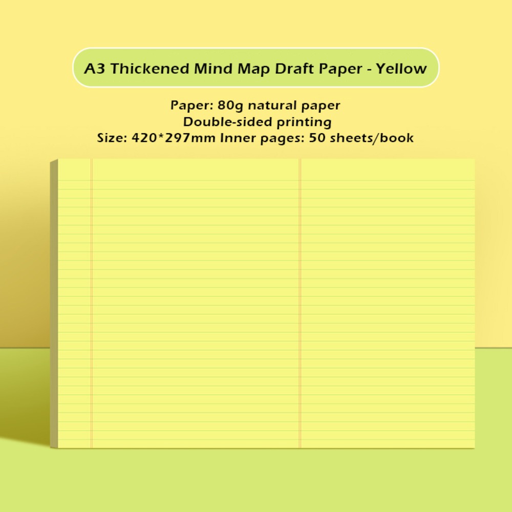 A3 Note Sheets 50sheets Thickened A3 A3 Notebook Mind Map Planning Students Writing ...