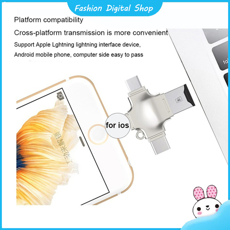4 In 1 Card Reader Micro Card Adapter Usb 3.0 Micro Sd To Usb Card Reader Otg Adapter Compatible For Iphone