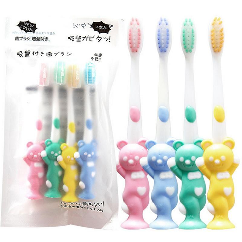 SET 4 BÀN CHẢI HÌNH THÚ CHO BÉ CÓ ĐẾ HÍT XUẤT NHẬT