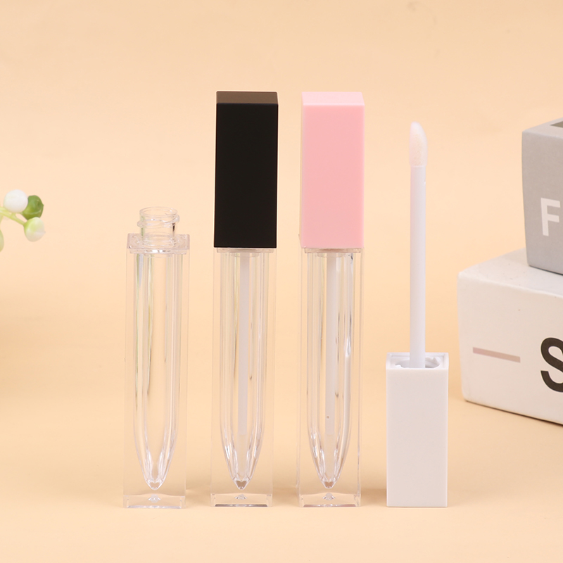 6 Stück Leere Lipgloss-Röhrchen – 7 Ml, Quadratisch, Mit Pinselapplikator & Gummistopfen