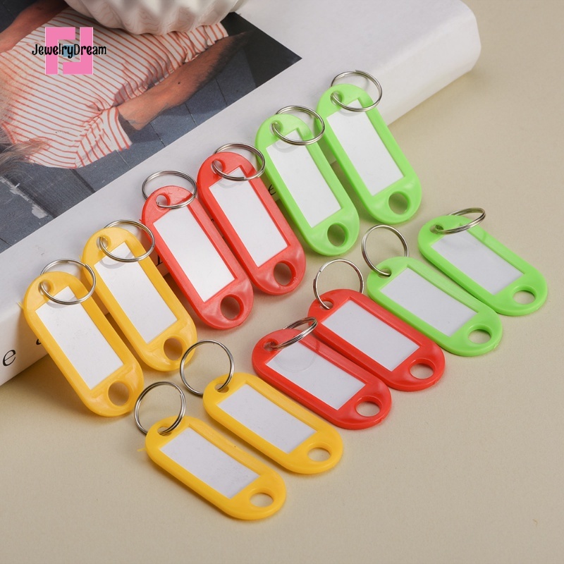 [ Quick Shipment ]10pcs Universal Plastic Luggage Identifier Label Keychain DIY Baggage Name Card Tag with Split Key Ring Number Classification Card Keychains