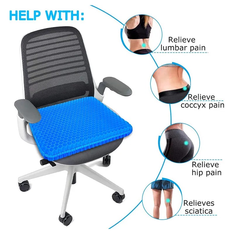 Chair Seat Cushion Seat Cusion Silicon Ice Gel Seat Cushion Egg Sitter 3D Cooling Grid Honeycomb Sitter Back Support Cushion Seat Silicon Seat Cushion Office Dining Gaming Chair Seat Pad Car Gel Seat Cushion Cover Sofa Seat Cushion Floor Seat Cushion. 
