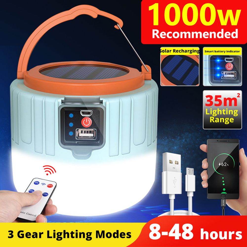 QIANRONG Strong Brightness Portable Hiking Accessories Emergency Lights Hiking Night Light Solar Light Tent Lamp Portable Lanterns LED Camping Light