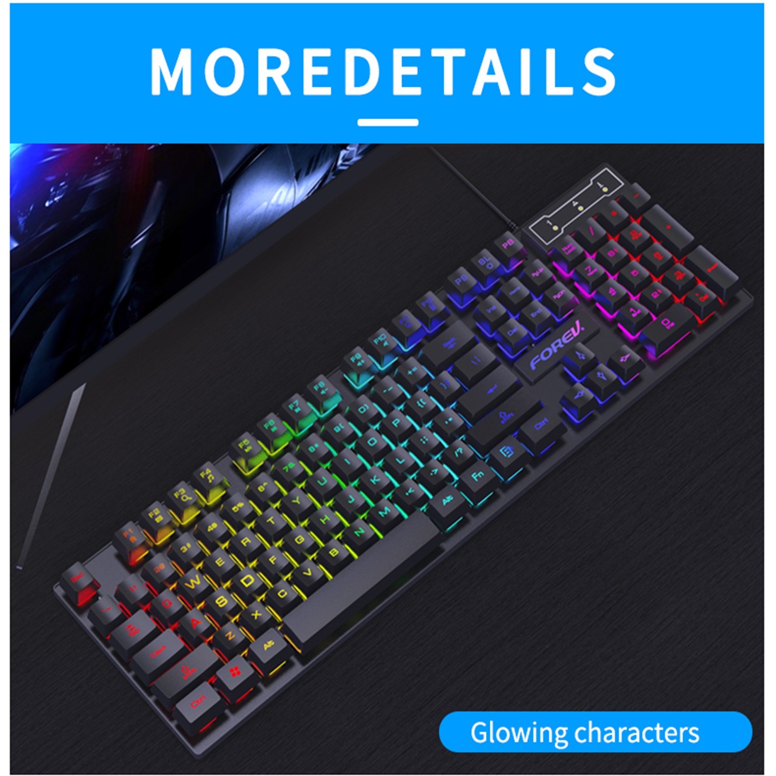 【High-quality】Mechanical Keyboard Mouse Set Rainbow Backlit Gamer Keyboard RGB Wired USB Gaming Keyboard Mouse Combos For PC Laptop. 