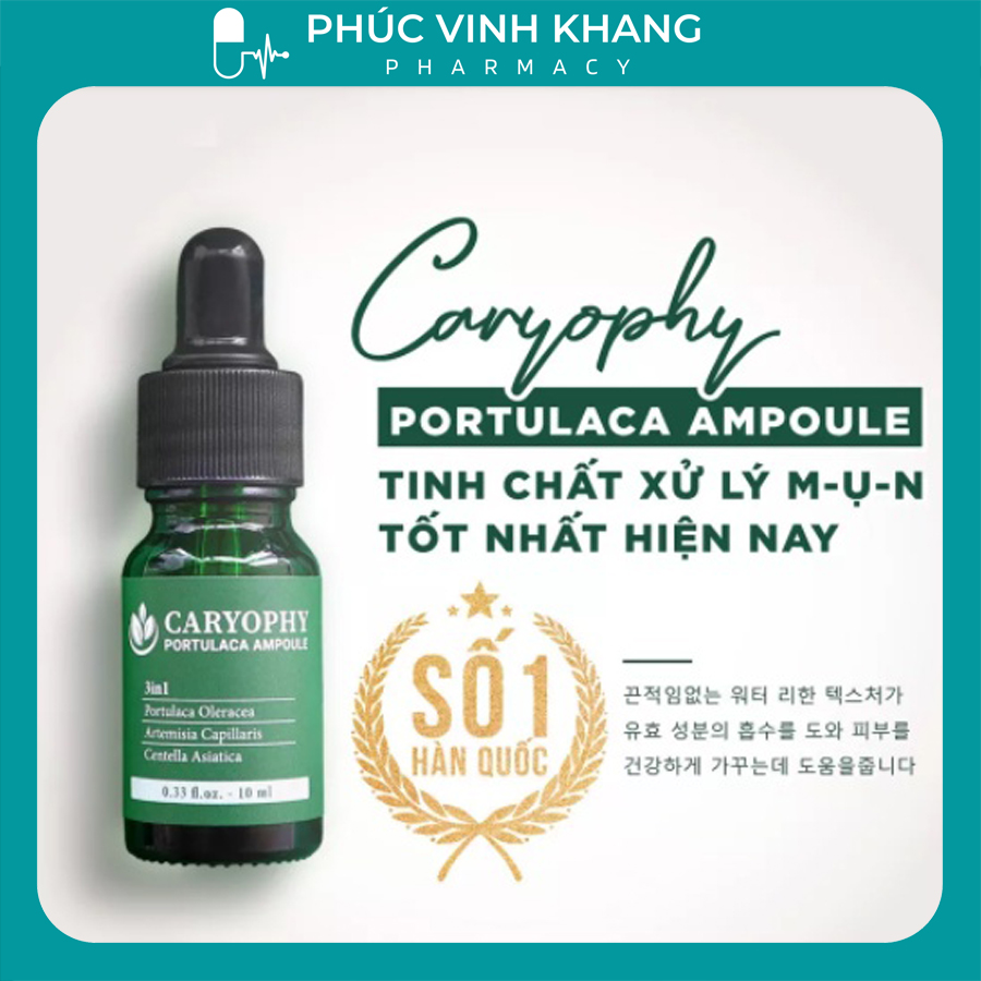 Serum ngừa mụn Caryophy Portulaca Ampoule 10ml phục hồi da, mờ thâm nám, sáng da