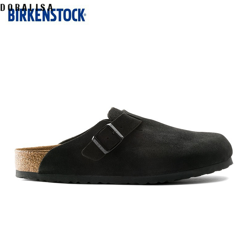 DORALISA Women's Thick-Soled Genuine Leather Cork Flip Flops