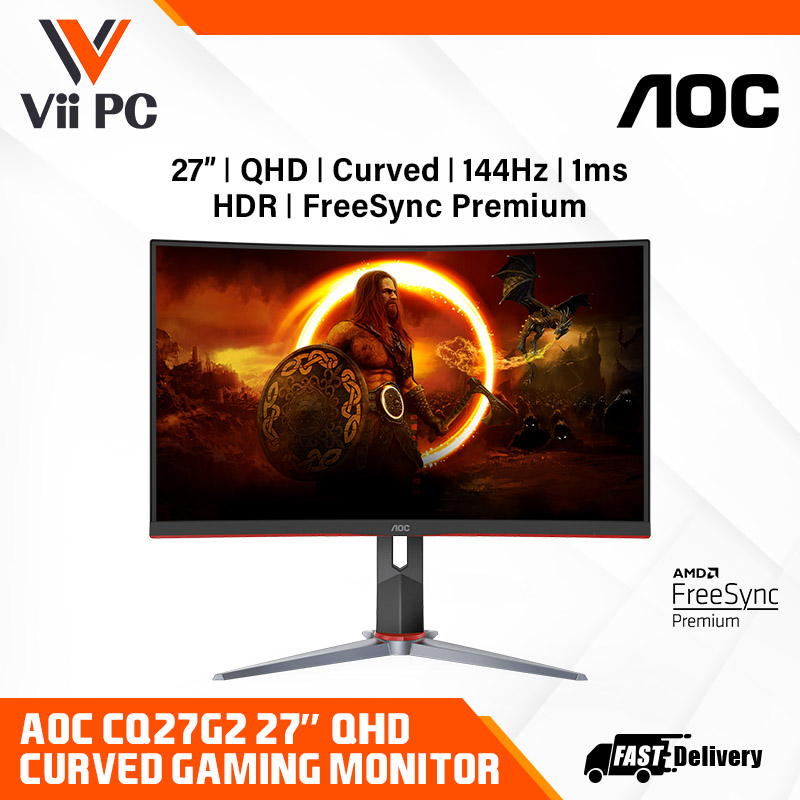 AOC CQ27G2 27 INCH QHD 2K 144HZ 1MS CURVED Gaming Monitor FreeSync