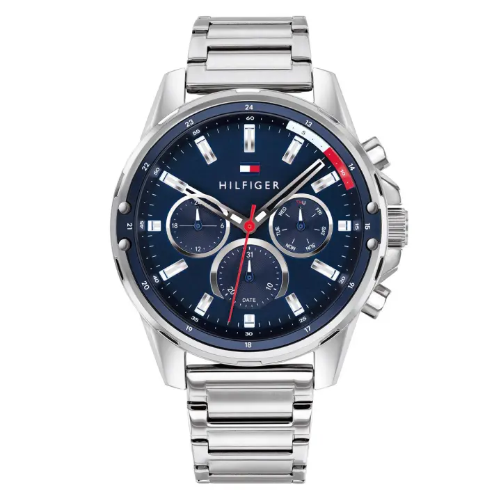 Tommy Hilfiger Mason Business Mens Analog Blue Silver Band Stainless-Steel Stainless-Steel Case Quartz 30 Meter Bar Water Resistance 1791788 | Lazada Singapore
