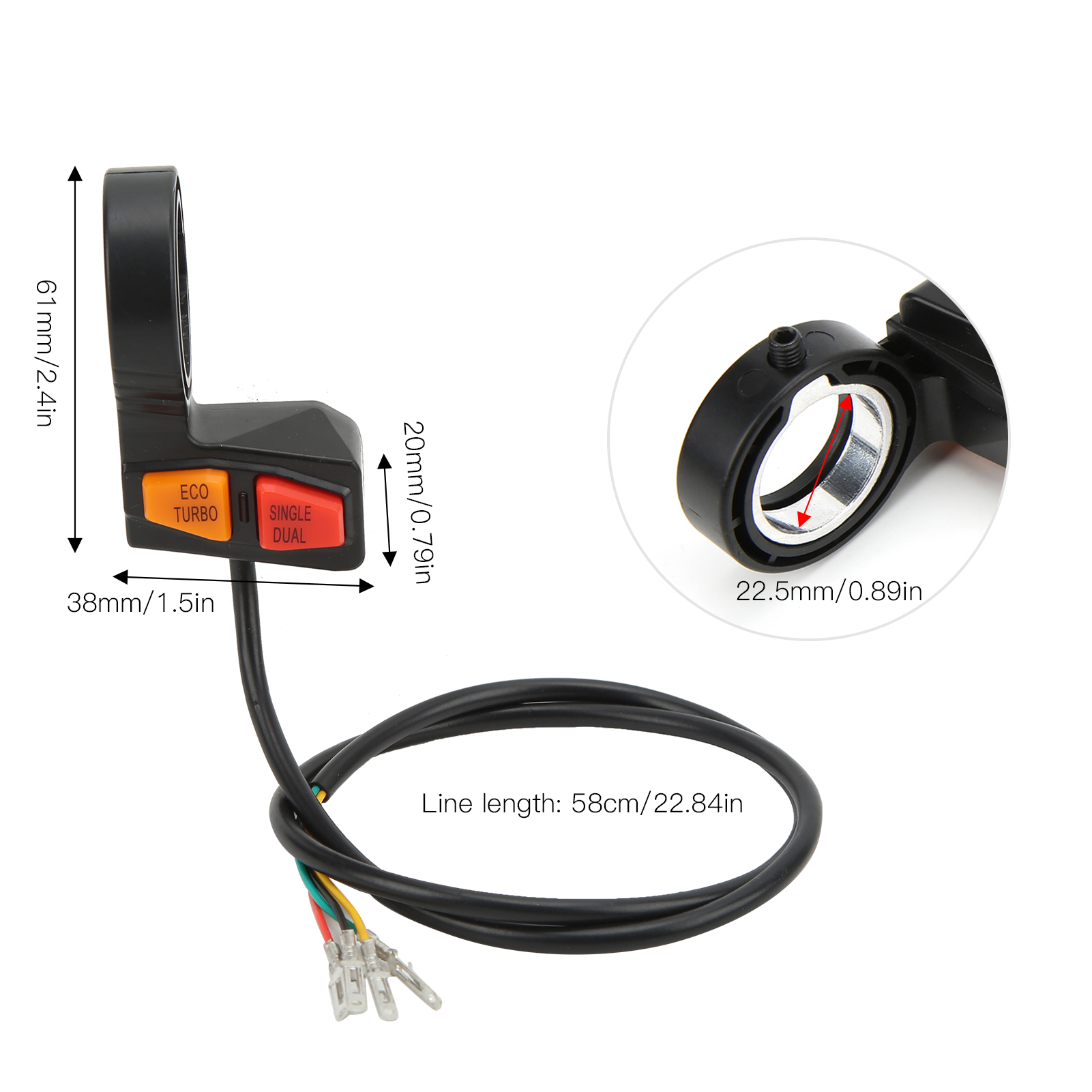 Handlebar Switch Anti Aging Eco Turbo Mode Electric Motorcycle Switch for ATV Scooter