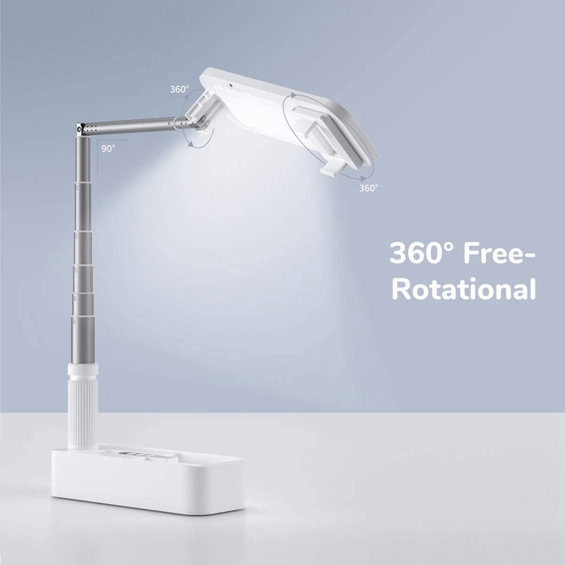 Foldable Selfie Light, Rechargeable Stand with Phone Holder and Remote Control , for Live Streaming and Photography