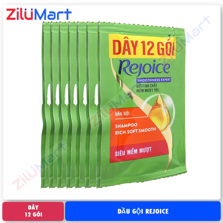 Dầu gội Rejoice siêu mềm mượt (dây 12 gói) loại 5.8ml