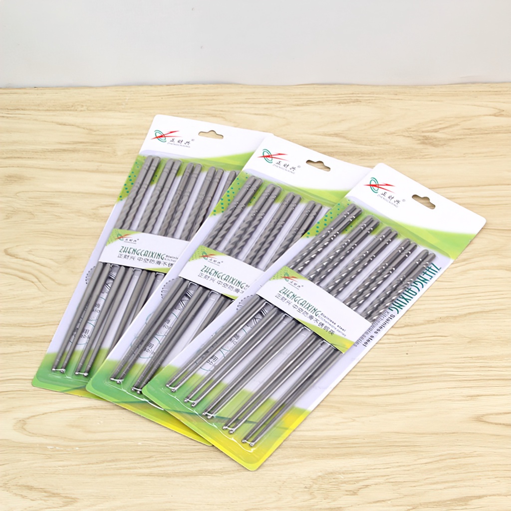 Bộ 5 đôi đũa inox xoắn cao cấp