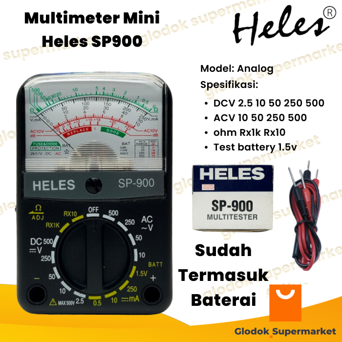 Multitester Heles SP900 Multimeter Analog SP900 Tester Pocket Size Mini Lazada Indonesia
