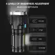 Powerful 4 LED Flashlight With COB Side Light, 4 Modes USB Rechargeable Flash Light, Waterproof, ABS Torch,, Camping Tool. 