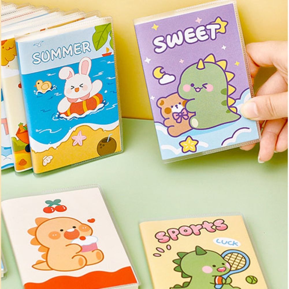 MMLUCK Rubber Sleeve Book Cartoon Mini Notebook A7 Lovely Diary Mini Planner Notebook DIY Journal Forest Mini Share Book Stationery Gift