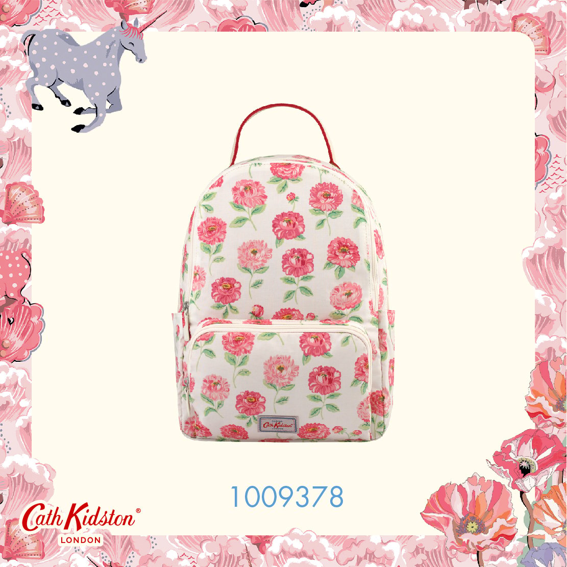 Cath Kidston - Balo Pocket Backpack Dahlia - 1009378 - Cream
