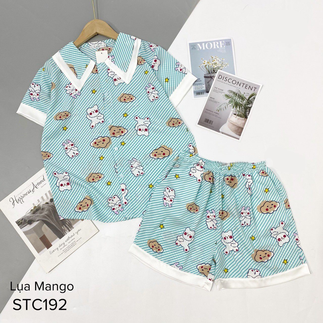Pijama lụa đùi ❤️lụa mango phối hàn❤️mềm mịn thoáng mát❤️phối cổ 2 lớp độc đẹp❤️co giãn nhẹ❤️full size