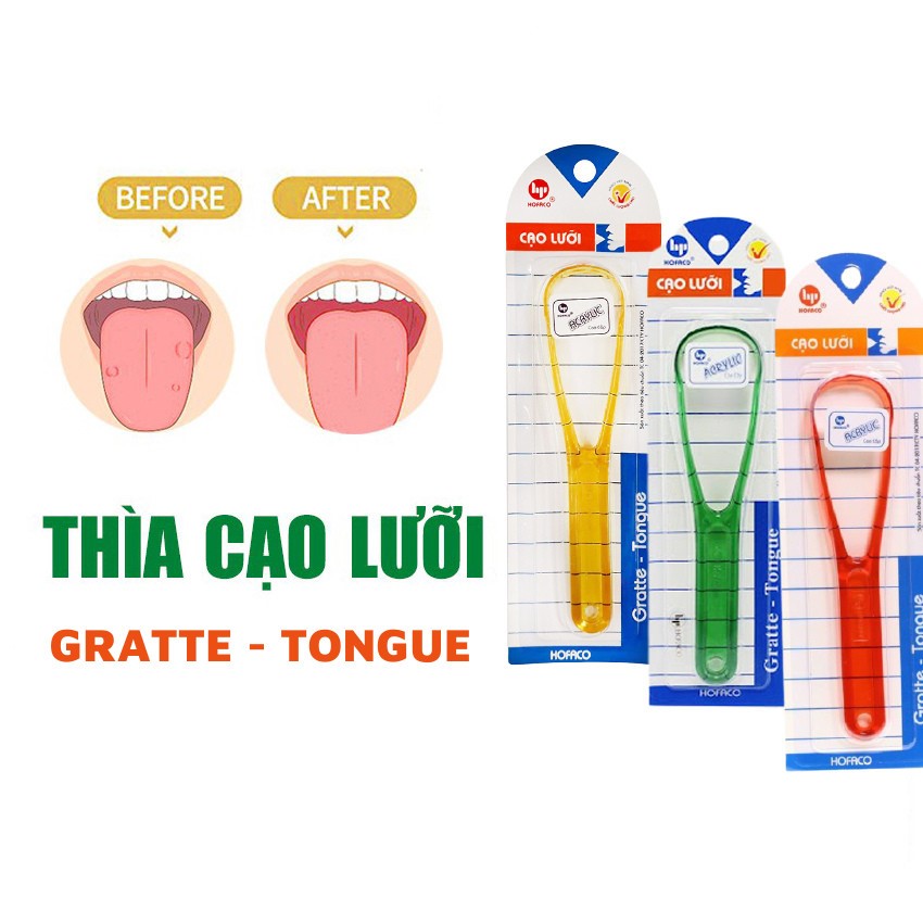Dụng cụ cạo lưỡi nhựa acrylic Hafaco HPG26 cao cấp