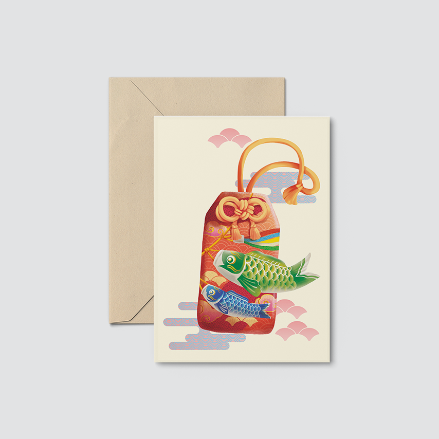Postcard mẫu Túi may mắn - Omamori