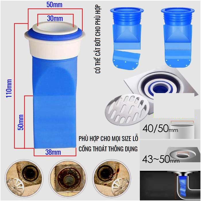 Van Ngăn Mùi Cống Thoát Nước Nhà Vệ Sinh