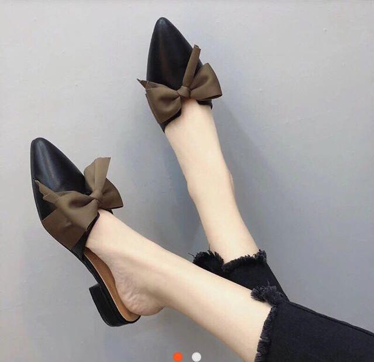 Giày Nữ Sục Mũi Nhọn Thắt Nơ Siêu Xinh A86