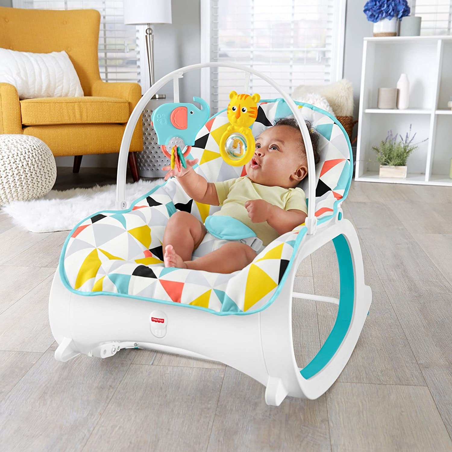 Fisher-Price Infant-to-Toddler Rocker, Geo Multicolor Lazada