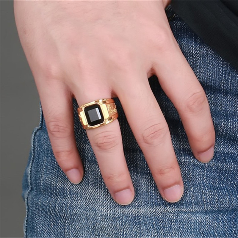 %E3%80%904d93b78f%E3%80%912020%20New%20Trendy%20Ring%20%20Black/Red%20Square%20Top%20Alloy%20Gold%20Colour%20Daily%20Male%20Jewelry%20Party%20Size%206-13%20-%20Image%203