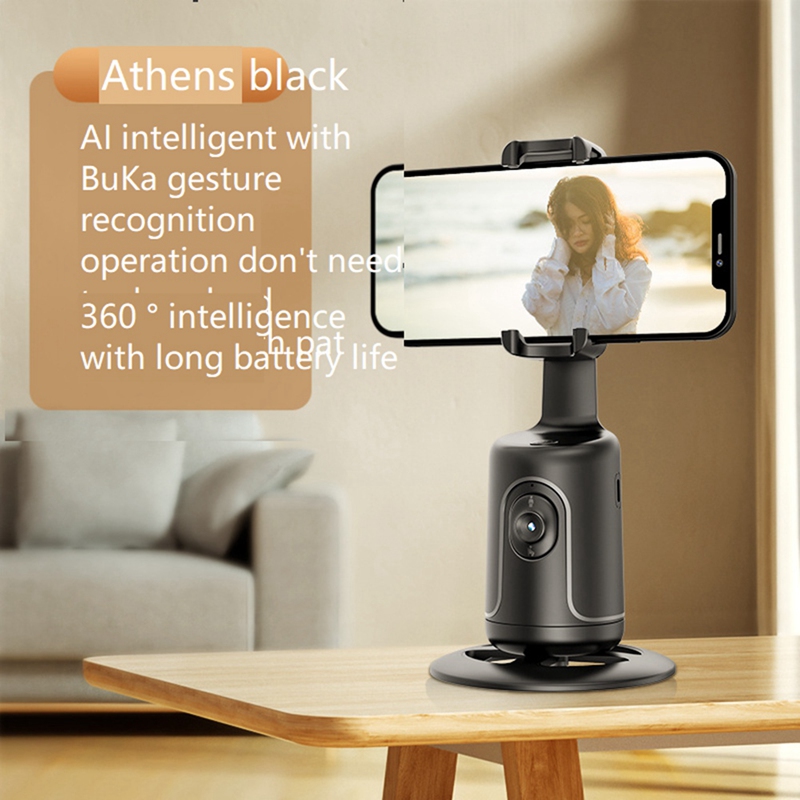 Auto Face Tracking Tripod with Remote No App Phone Holder for Vlog, Streaming,Video (Black)
