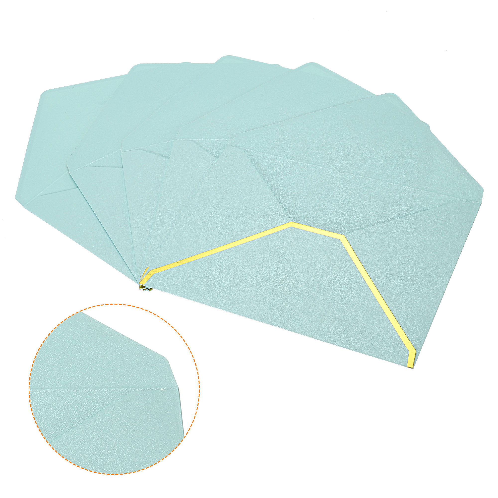 【Hottest Trends】10Pcs 7 x 5'' Gold Border V Flap Greeting Card Envelopes Luxury Style Birthday Wedding Invitation Fine Texture Business Envelope. 