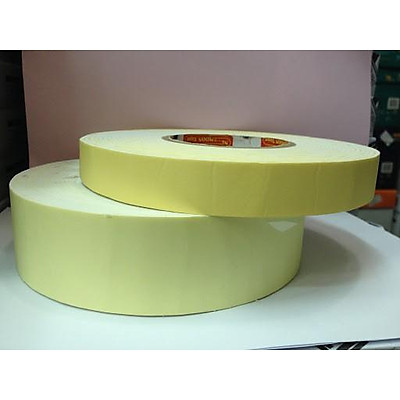 Băng keo Mousse xốp 1 mặt / 2 mặt vàng 2.4cm (2F4)