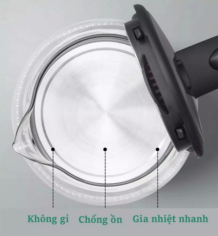 Ấm đun siêu tốc, bình đun nước siêu tốc, bình siêu tốc ấm siêu tốc sunhouse Ấm Siêu Tốc, Bình Đun Nước Siêu Tốc KAW Dung Tích 2L Công Suất 1500W, Bình Siêu Tốc Thủy Tinh KAW Chính Hãng, Âm Sieu Toc KAW,