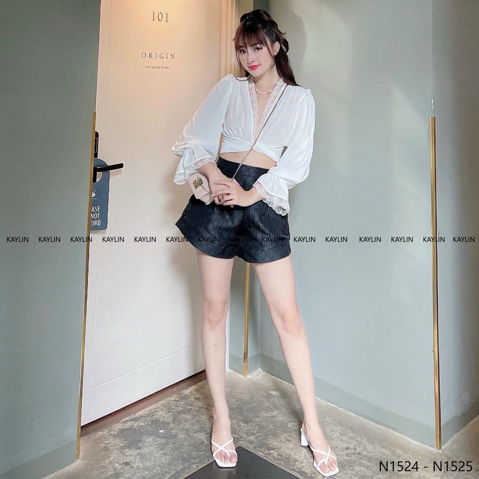 Áo Voan phối Ren cột nơ dễ Phối đồ,Áo Kiểu cột nơ,LY STORE