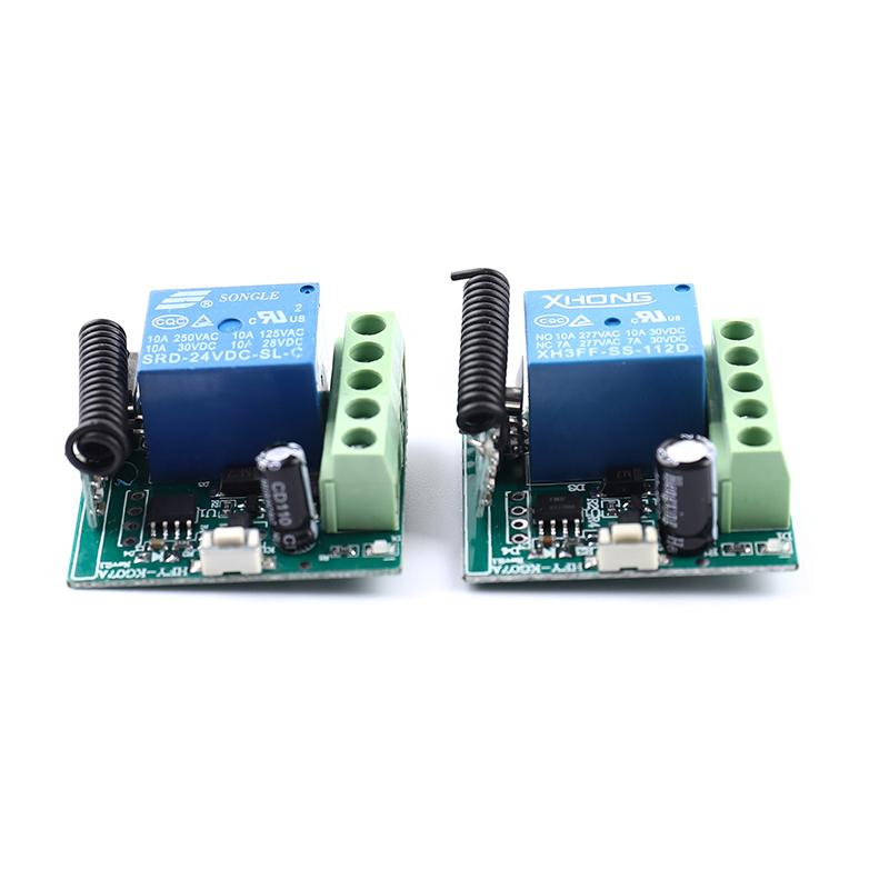 1Pc RF Transmitter 433 Mhz Remote Controls With Wireless Remote Control Switch DC 12V/24V 1CH Relay Receiver Module DIY Kit XUANTING.
