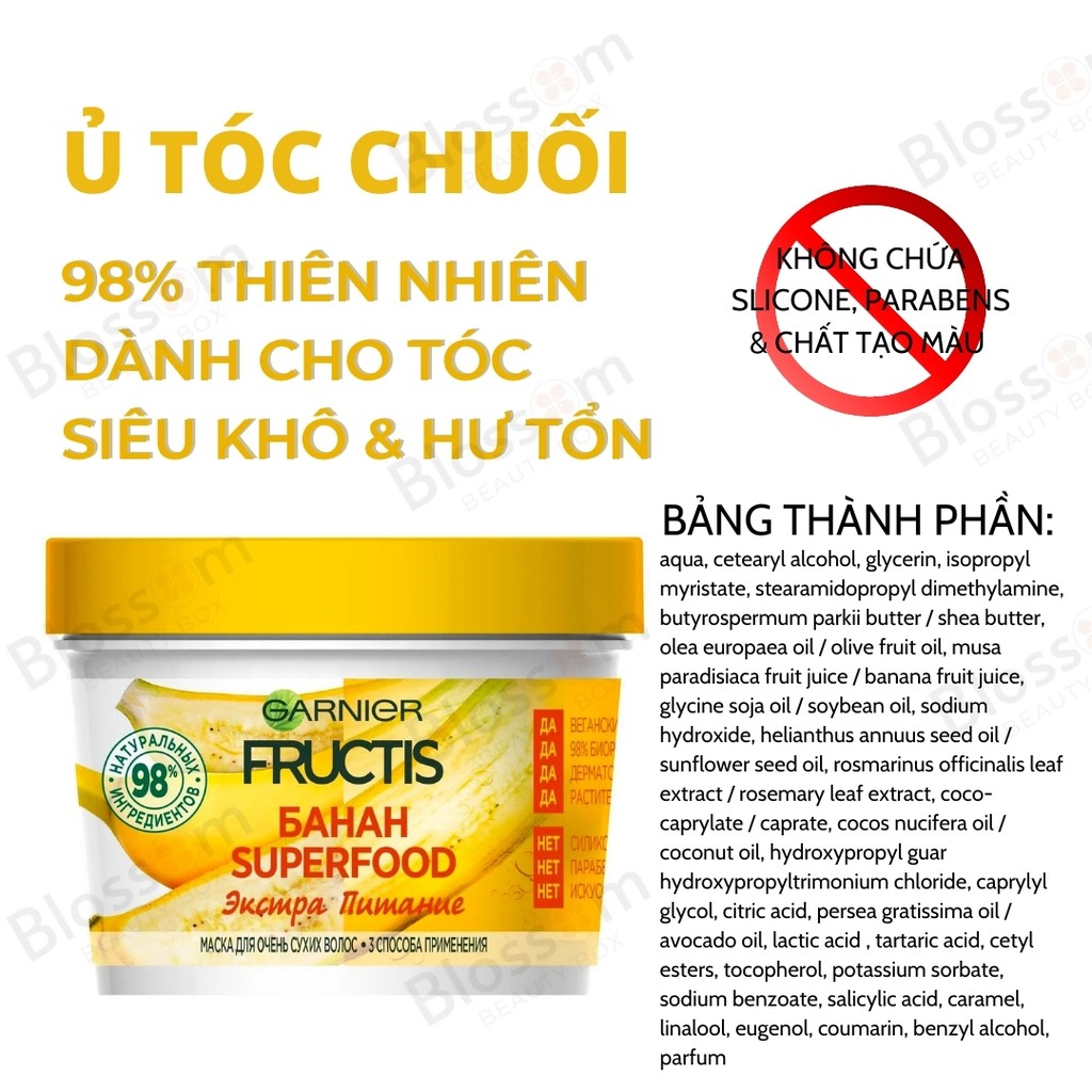 Mặt nạ ủ tóc 3 in 1 superfood của garnier hair food fructis masque
