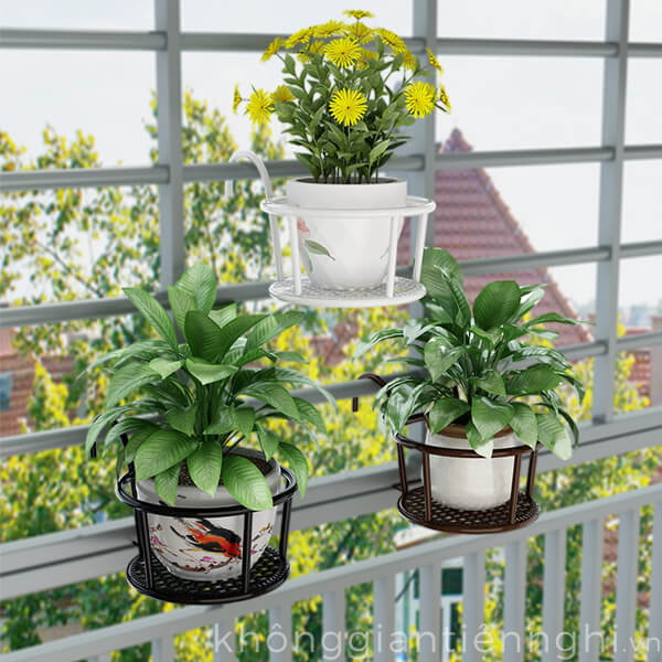 GIỎ SẮT ĐỂ CHẬU HOA TREO BAN CÔNG