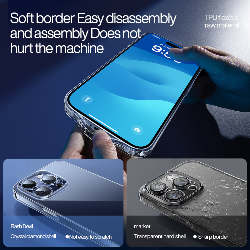 SmartDevil thủy tinh trong suốt Ốp điện thoại cho iPhone 15 Pro max Case iPhone 15 Pro Case iPhone 15 Case iPhone 15 Plus iPhone 14 Pro Max iPhone 14 Pro iPhone 14 iPhone 13 Pro Max iPhone 12 iPhone 11 XR với viền mềm chống vỏ bảo vệ vân tay