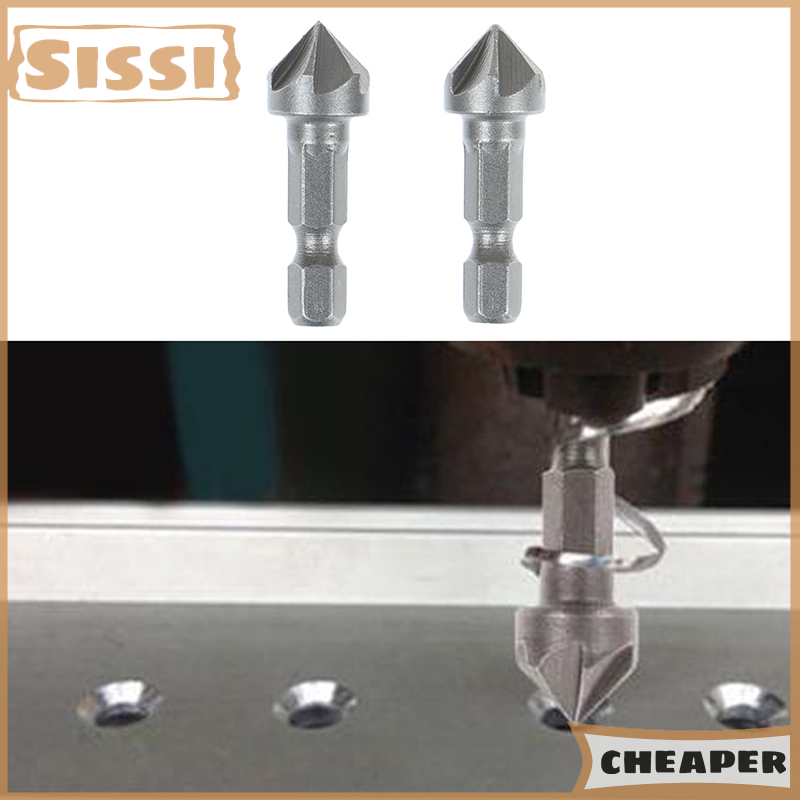 Sissi 6 Flute Countersink Drill Bit Chamfer Cutting Woodworking Tool hexagon handle