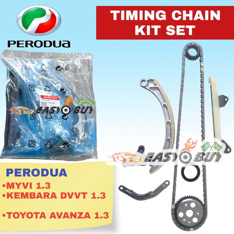 100 ORIGINAL PERODUA TIMING CHAIN KIT SET PERODUA MYVI 1.3 ALZA 1.3 KEMBARA DVVT 1.3 / TOYOTA